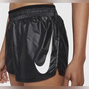 Nike Women’s Black, Running Swoosh Shorts with Attached Briefs, Size XL.